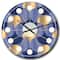Designart 'Retro Luxury Waves In Gold And Blue Viii Mid-Century Modern Wall Clock